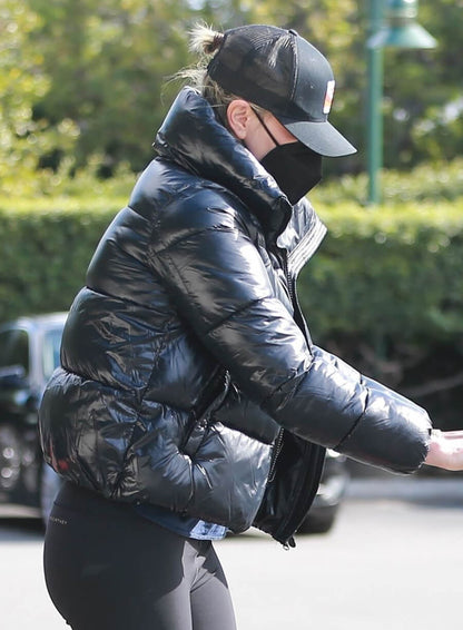 Charlize Theron Black Puffer Jacket