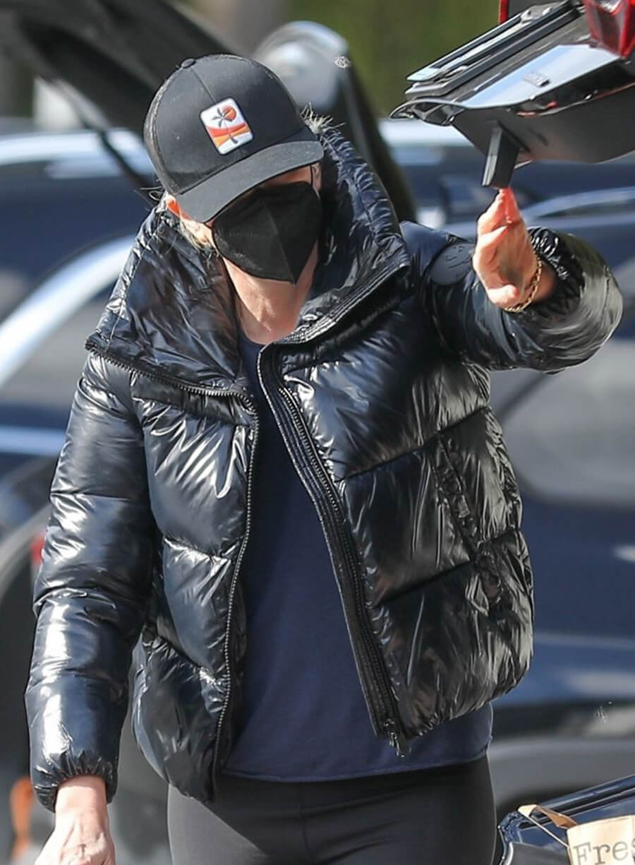 Charlize Theron Black Puffer Jacket