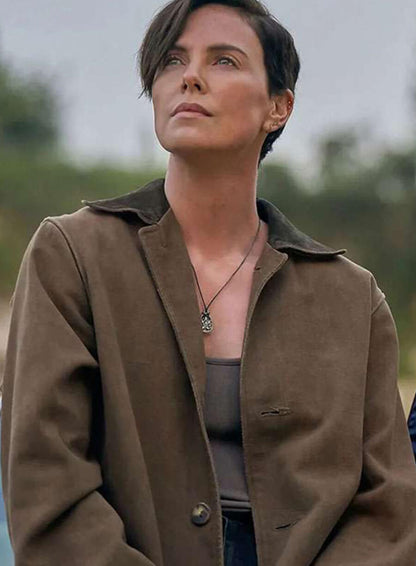 Charlize Theron The Old Guard Brown Coat