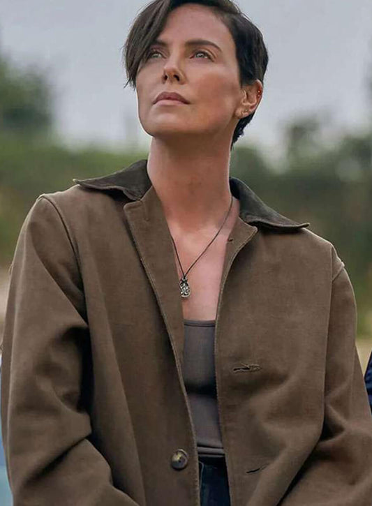 Charlize Theron The Old Guard Brown Coat