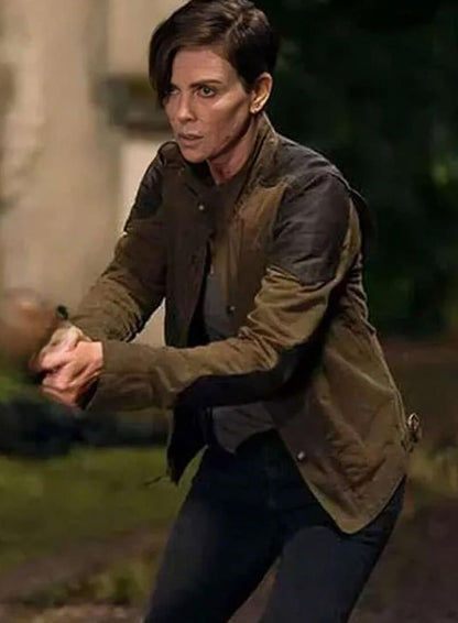 Charlize Theron The Old Guard Brown Jacket