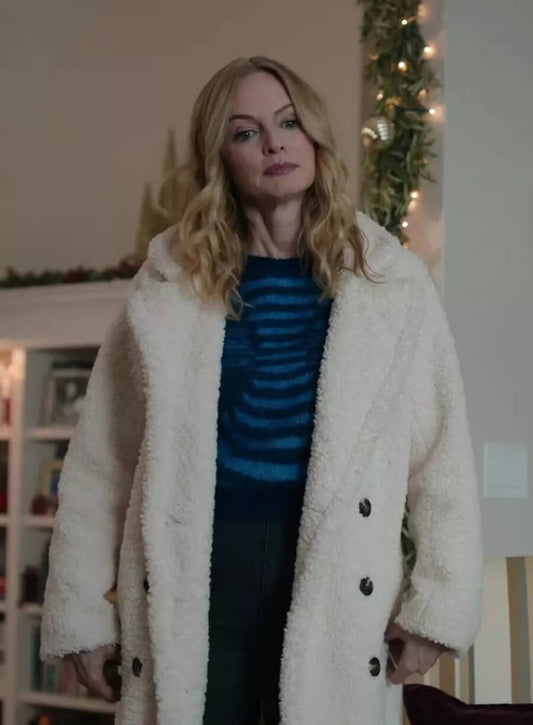 Charlotte Sanders Best Christmas Ever White Teddy Coat