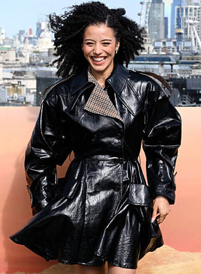 Chase Infiniti One Battle After Another Black Leather Coat