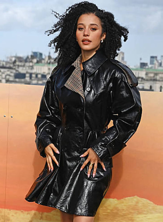 Chase Infiniti One Battle After Another Black Leather Coat