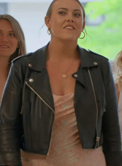 Chelsea Blackwell Love Is Blind S06 Black Leather Jacket