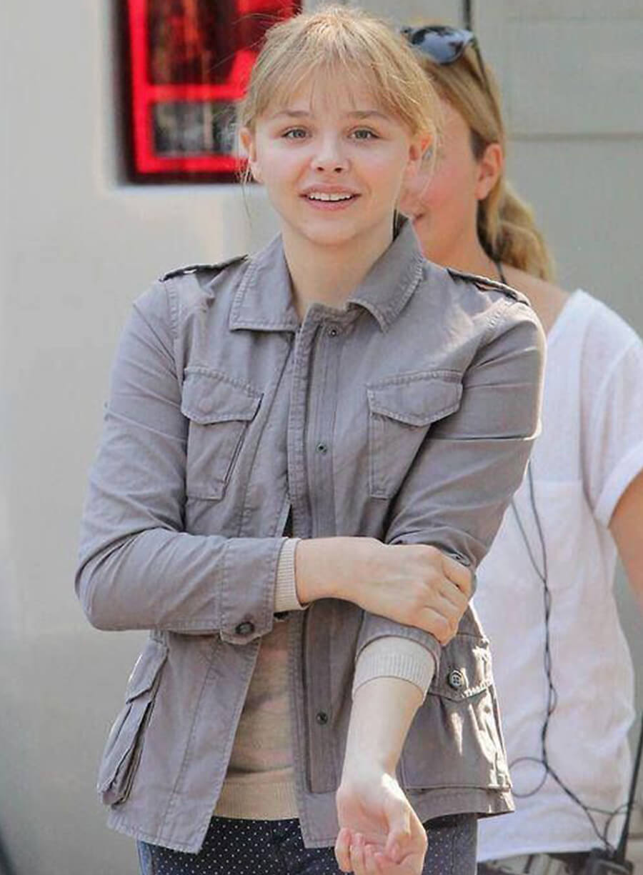 Chloë Grace Moretz Kick Ass 2 Grey Cotton Jacket