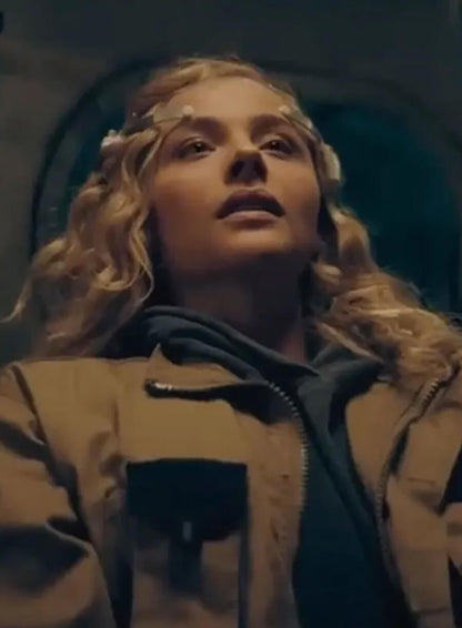 Chloë Grace Moretz The Peripheral Brown Cotton Jacket
