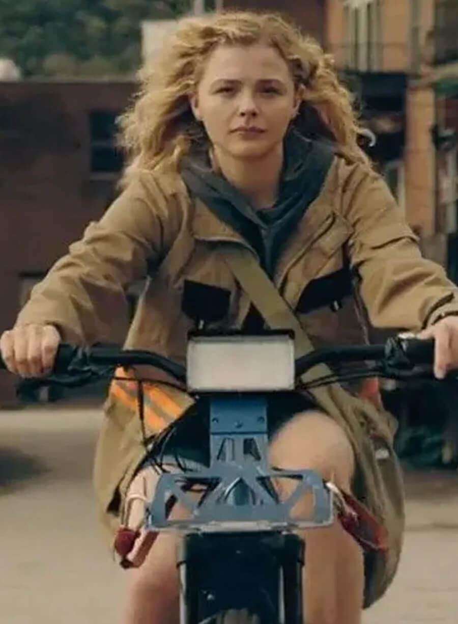 Chloë Grace Moretz The Peripheral Brown Cotton Jacket