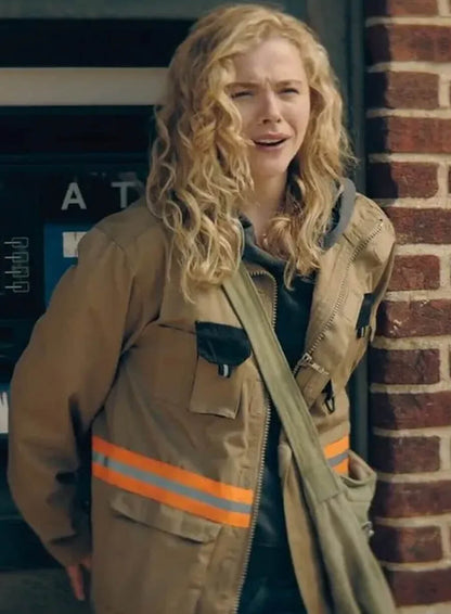 Chloë Grace Moretz The Peripheral Brown Cotton Jacket