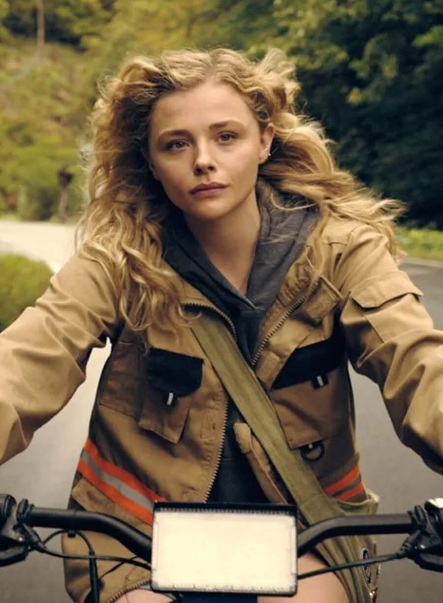 Chloë Grace Moretz The Peripheral Brown Cotton Jacket
