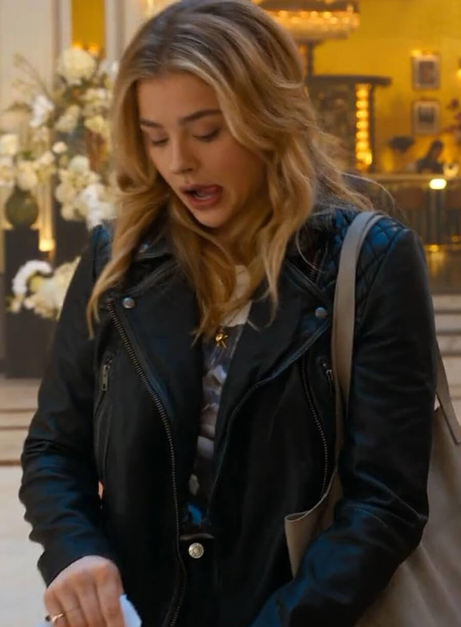 Chloë Grace Moretz Tom and Jerry Biker Leather Jacket