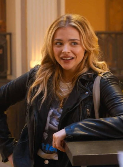 Chloë Grace Moretz Tom and Jerry Biker Leather Jacket