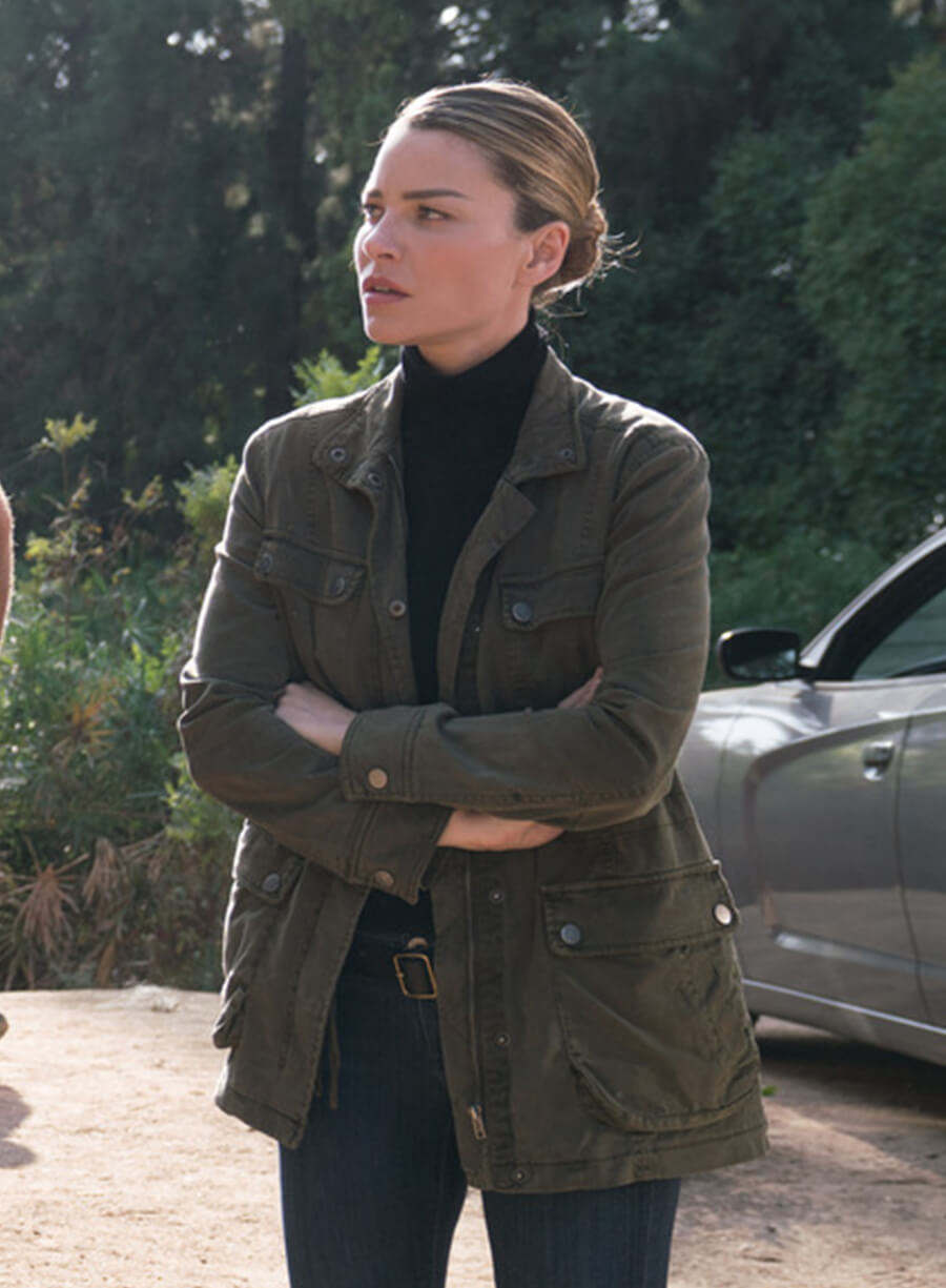 Chloe Decker Lucifer S03 Green Cotton Jacket