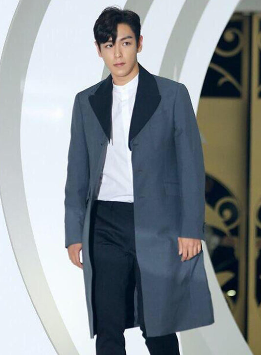 Choi Seung-hyun T.O.P Grey Wool Coat
