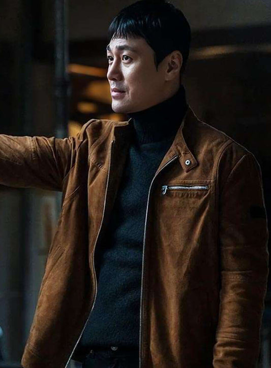 Choi Young-joons The Defects 2025 Brown Leather Jacket