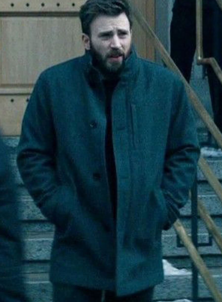 Chris Evans Defending Jacob Wool coat