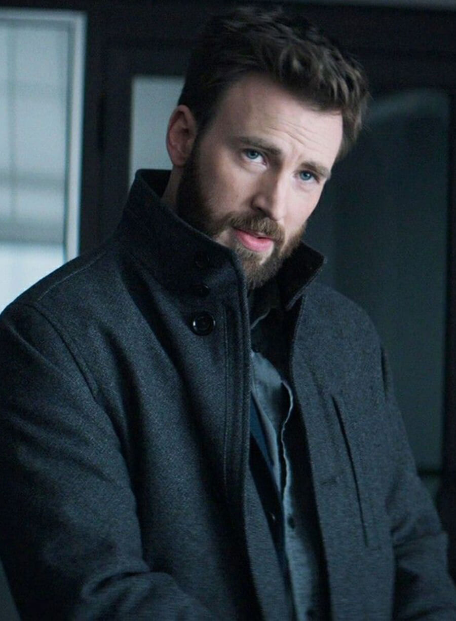 Chris Evans Defending Jacob Wool coat