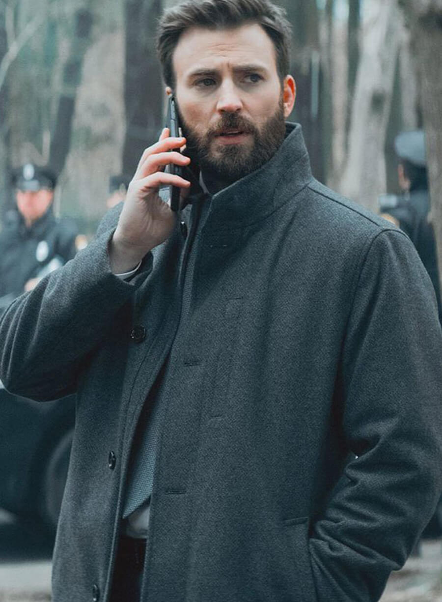Chris Evans Defending Jacob Wool coat