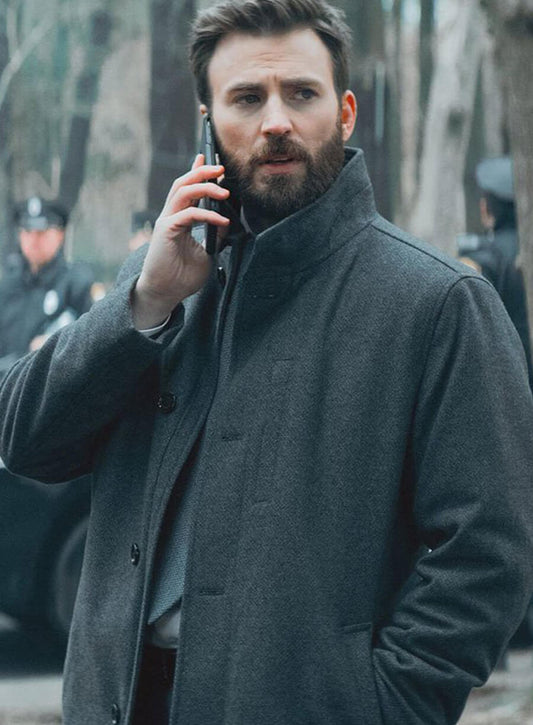 Chris Evans Defending Jacob Wool coat
