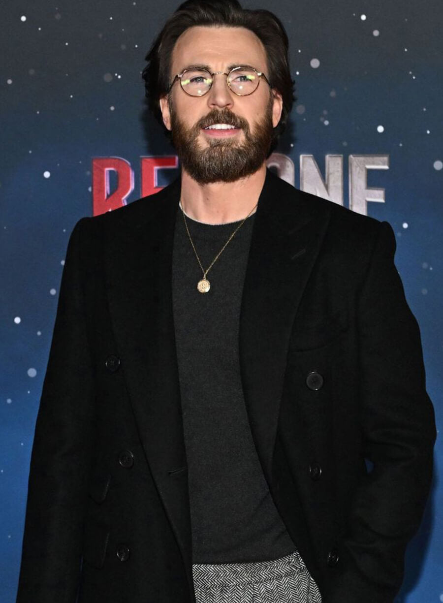 Chris Evans Red One Premiere Black Coat