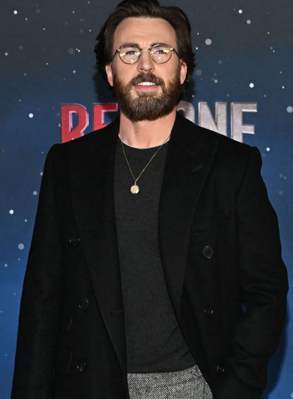 Chris Evans Red One Premiere Black Coat