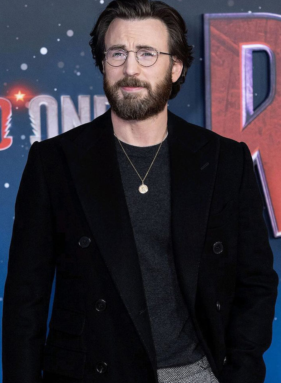 Chris Evans Red One Premiere Black Coat