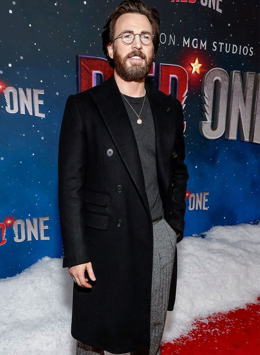 Chris Evans Red One Premiere Black Coat