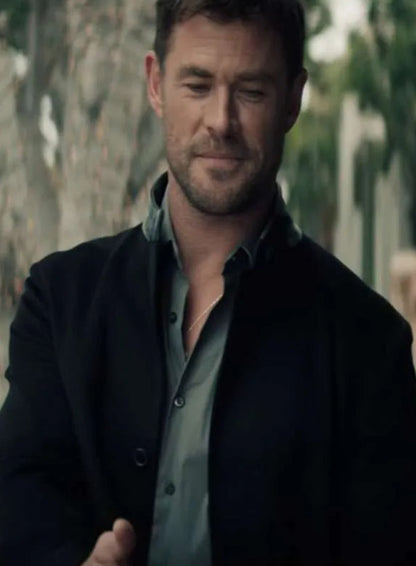 Chris Hemsworth Crime 101 Black Wool Jacket