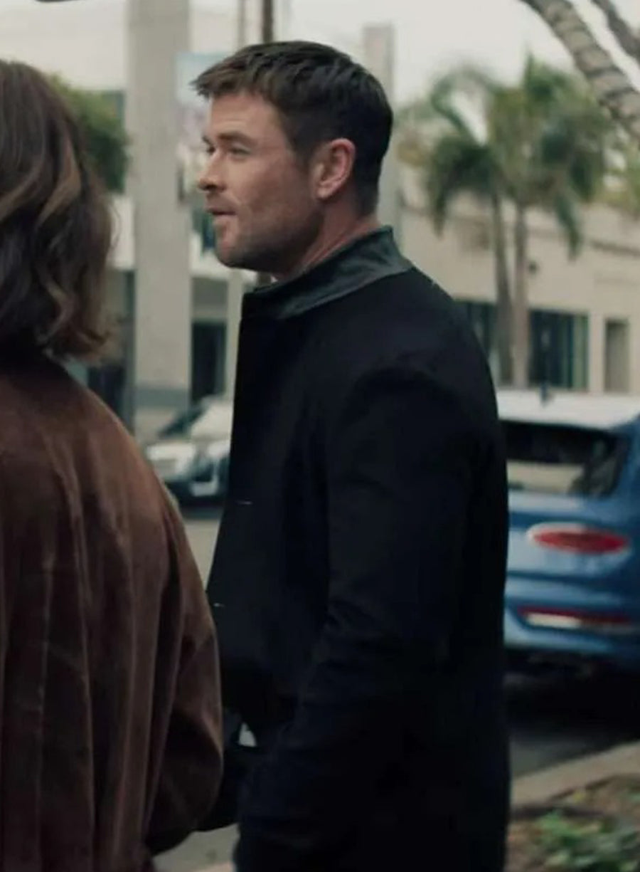 Chris Hemsworth Crime 101 Black Wool Jacket