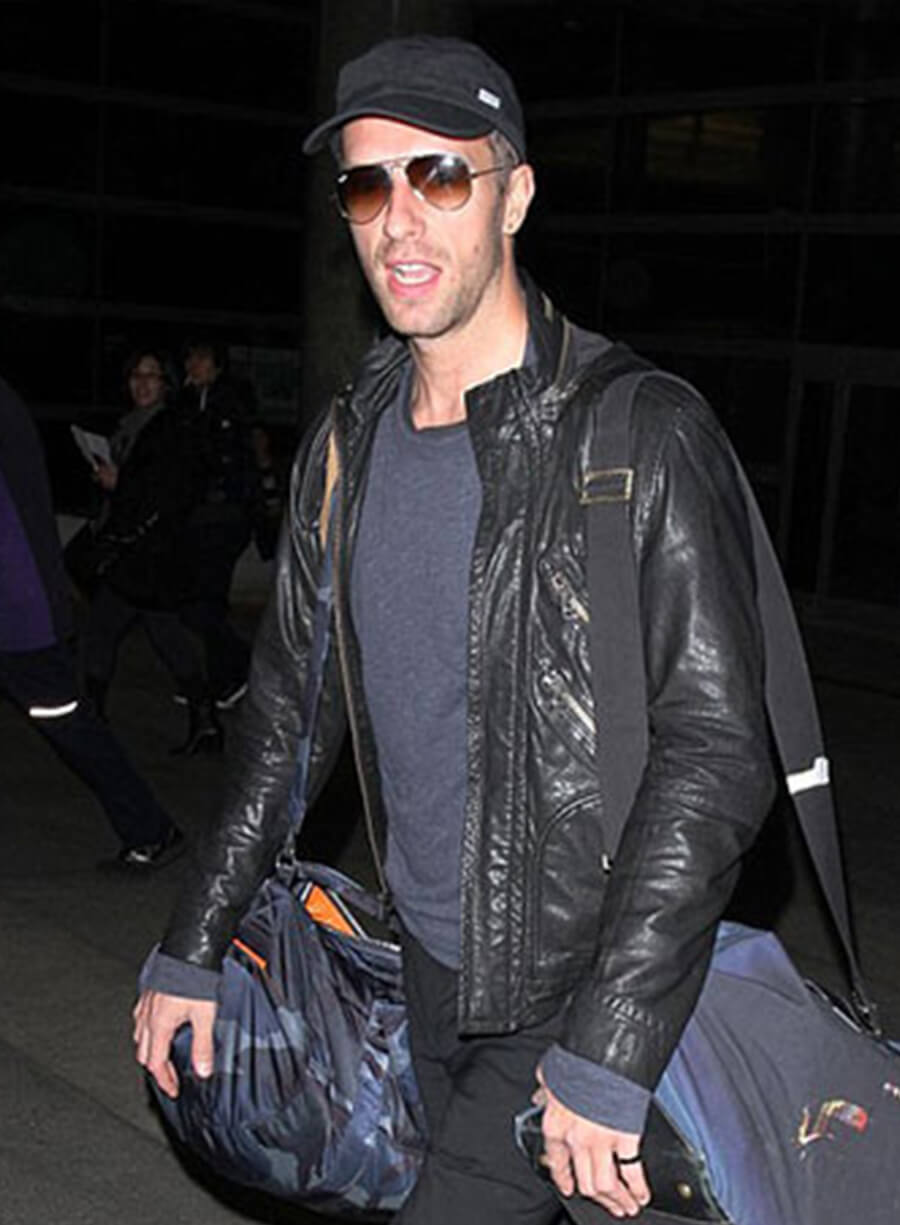 Chris Martin Black Leather Jacket