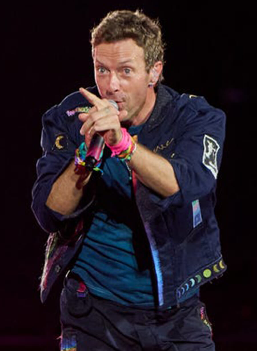 Chris Martin Coldplay Concert 2025 Blue Jacket