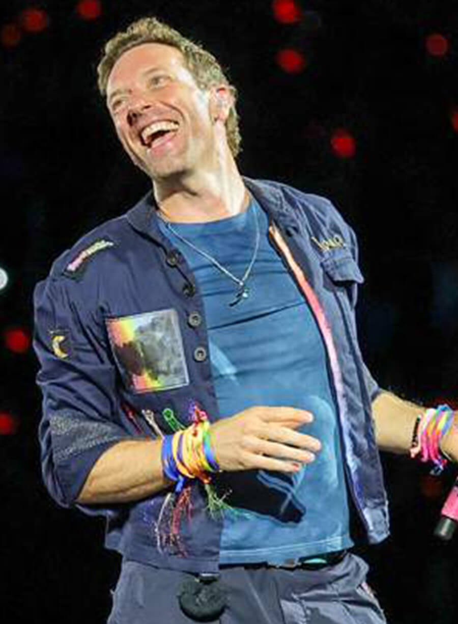 Chris Martin Coldplay Concert 2025 Blue Jacket