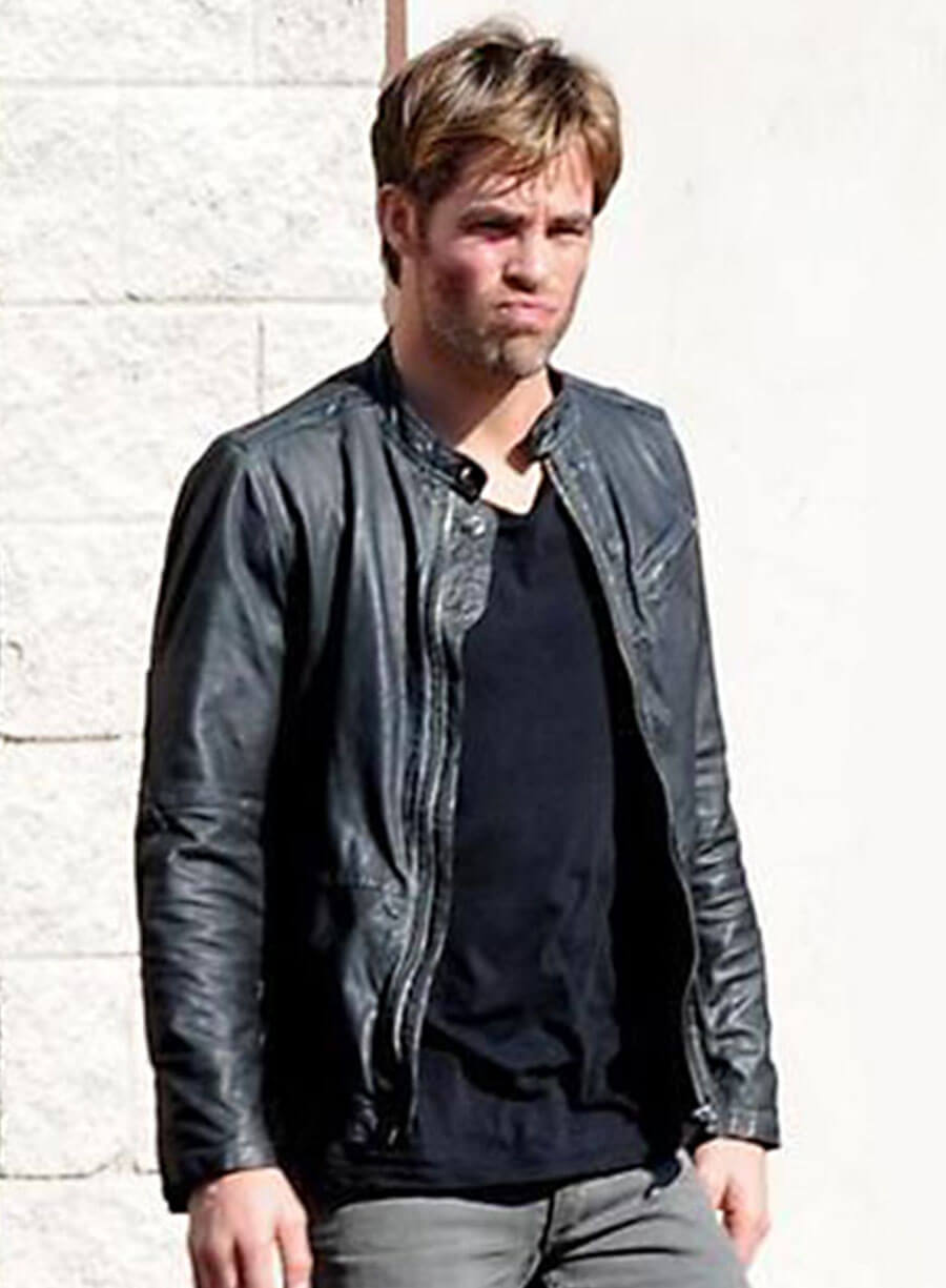 Chris Pine Horrible Bosses 2 Black Leather Jacket