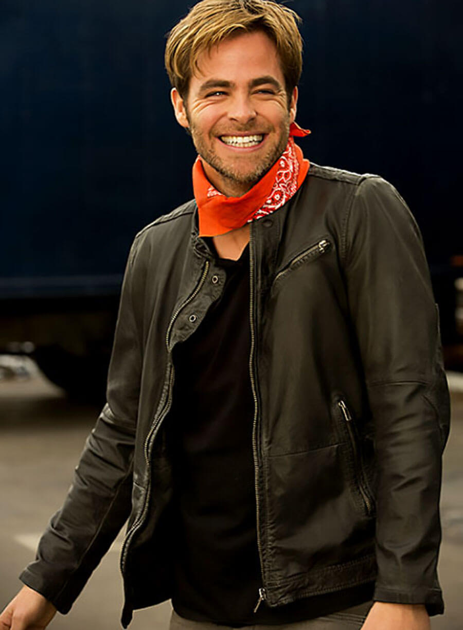 Chris Pine Horrible Bosses 2 Black Leather Jacket