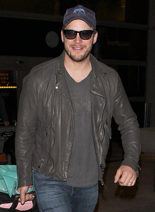 Chris Pratt Grey Leather Jacket