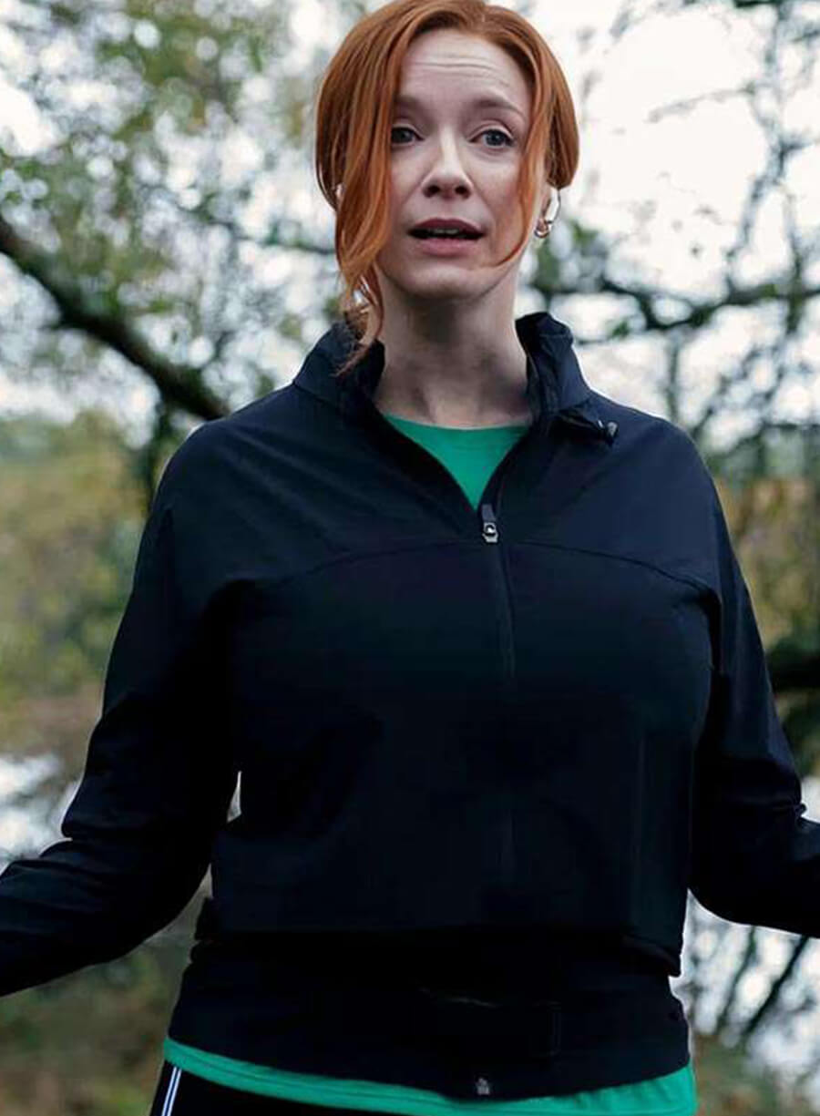 Christina Hendricks Small Town Big Story Blue Jacket