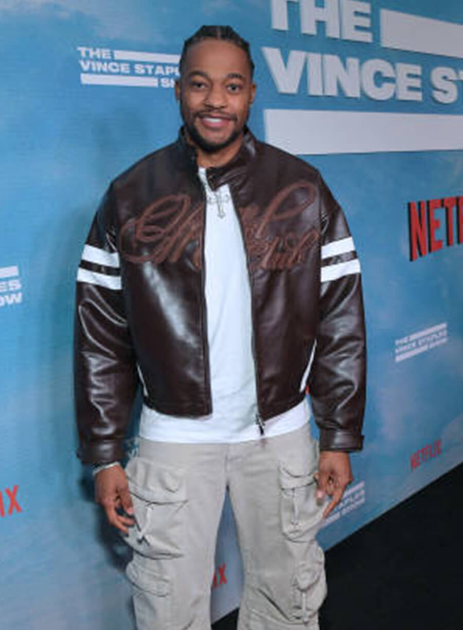 Christopher Meyer Brown Leather Bomber Jacket