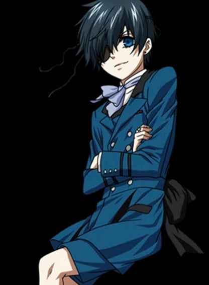 Ciel Phantomhive Black Butler Double Breasted Blue Coat