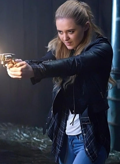 Claire Novak Supernatural S10 Black Biker Leather Jacket