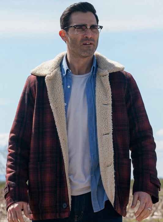 Clark Kent Superman & Lois Plaid Sherpa Jacket