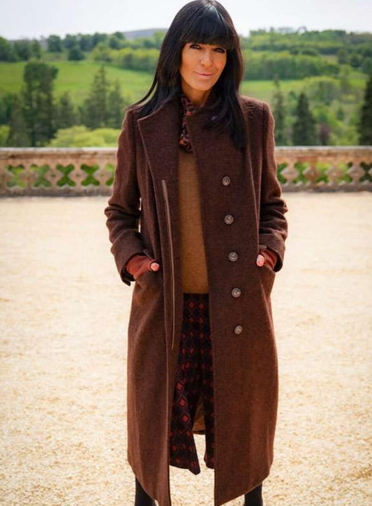 Claudia Winkleman The Celebrity Traitors Brown Coat