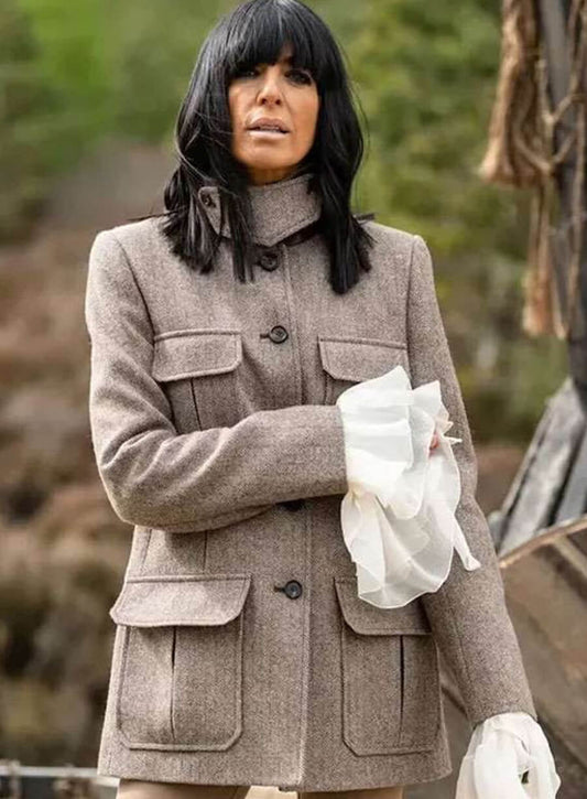 Claudia Winkleman The Celebrity Traitors Brown Wool Coat 