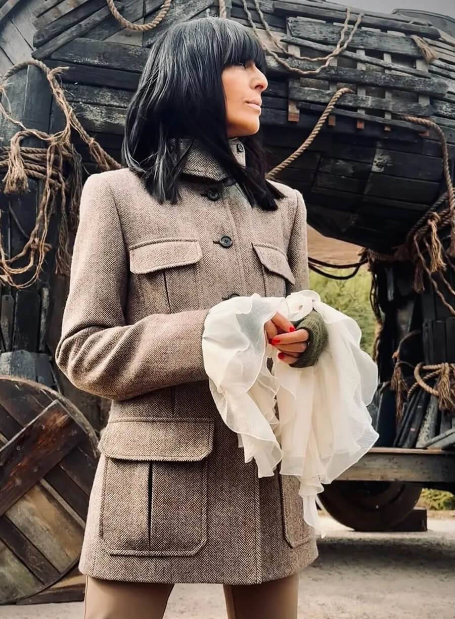 Claudia Winkleman The Celebrity Traitors Brown Wool Coat 