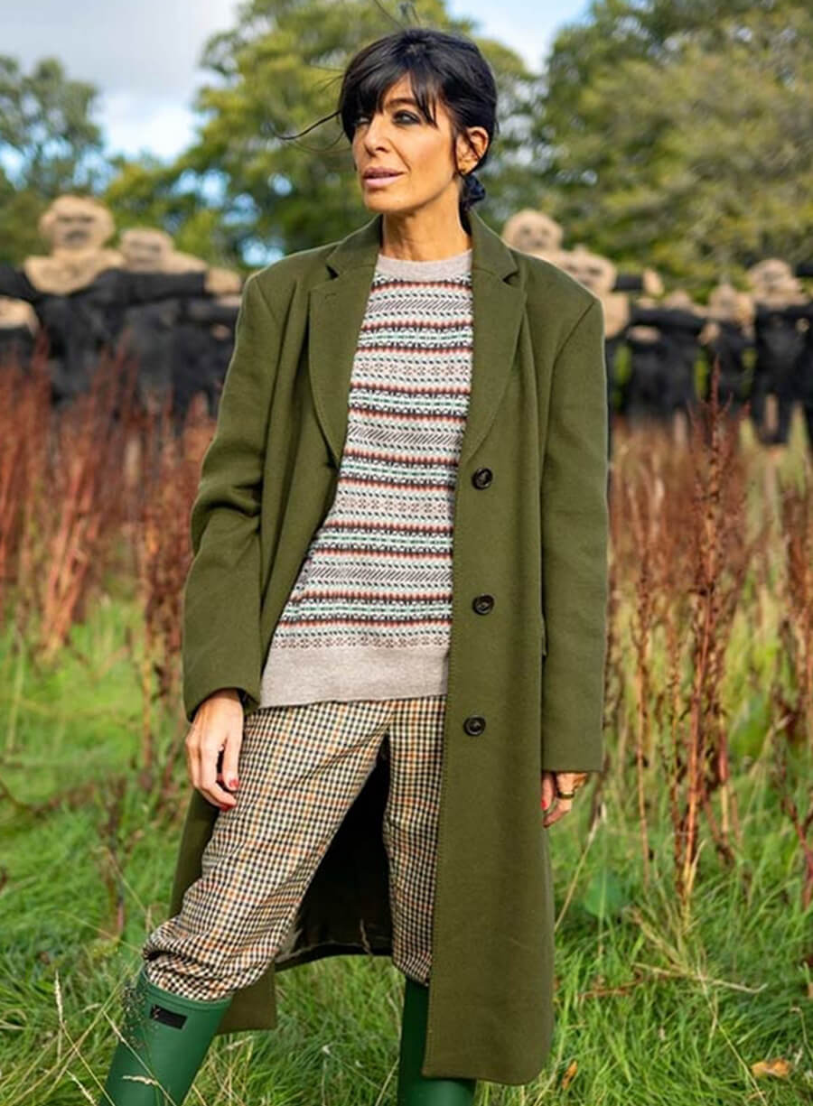 Claudia Winkleman The Traitors UK Green Trench Coat