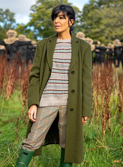 Claudia Winkleman The Traitors UK Green Trench Coat