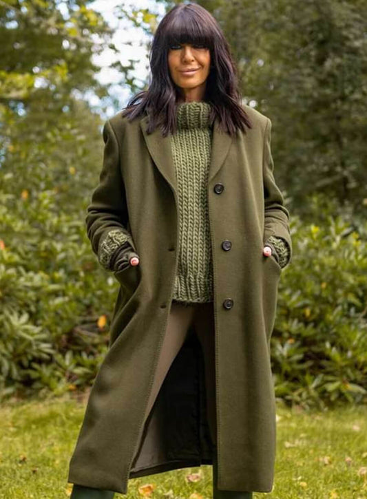Claudia Winkleman The Traitors UK Green Trench Coat