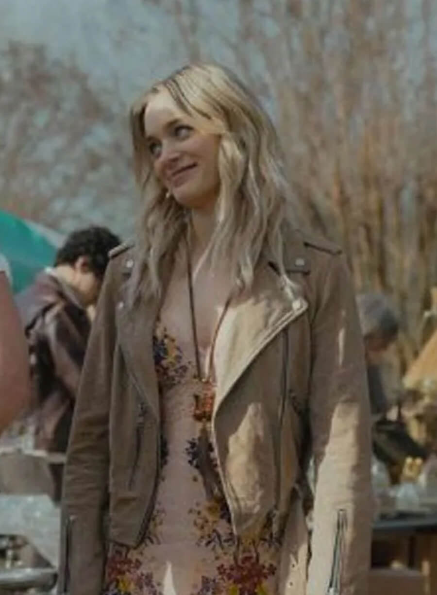 Cleo Montague Tulsa King Brown Suede Leather Jacket