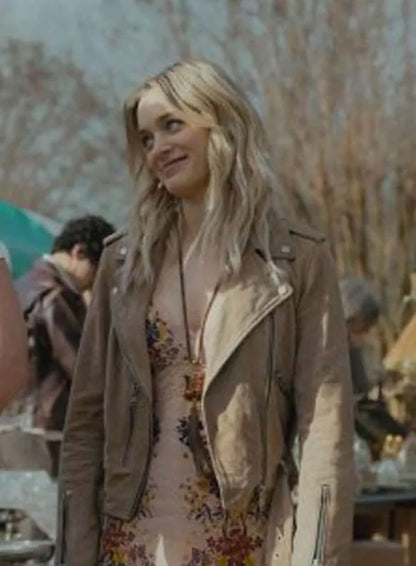 Cleo Montague Tulsa King Brown Suede Leather Jacket