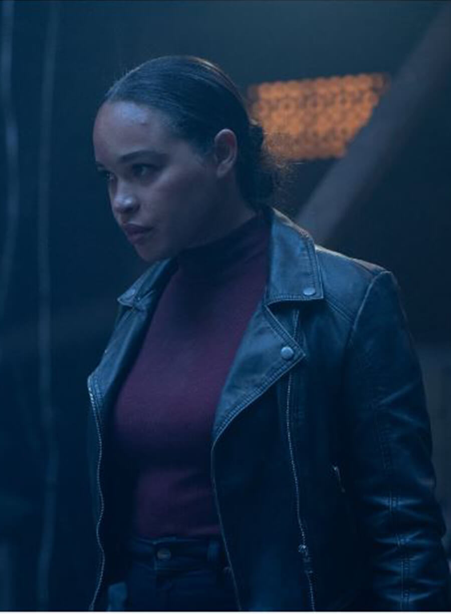 Cleopatra Coleman Cobweb 2023 Black Leather Jacket