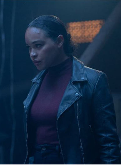 Cleopatra Coleman Cobweb 2023 Black Leather Jacket